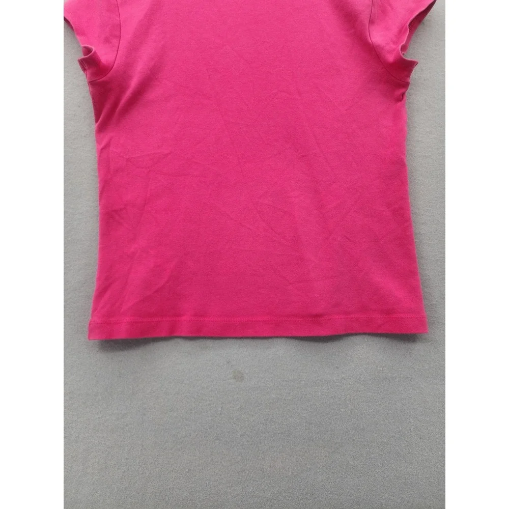 Chicos Pink V-Neck Short Sleeve T-Shirt Cotton Stretch Tee Womens‎ Size 1 Medium